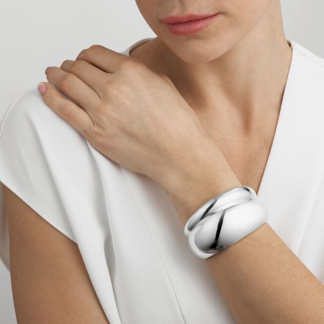 Georg Jensen “Curve medium” armring i sølv