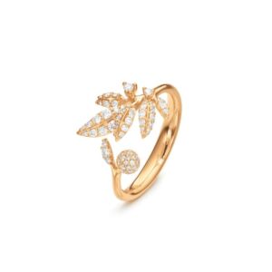 OLE LYNGGAARD COPENHAGEN Winter Frost ring i gult gull med diamanter