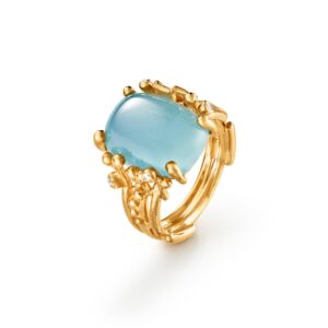 A2933-402 BoHo ring medium Akvamarin Ole Lynggaard Copenhagen BoHo medium ring i 18 k gult gull fra Ole Lynggaard Copenhagen med akvamarin