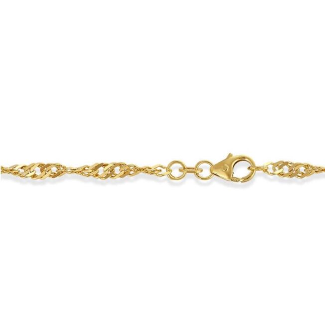 Singapor armbånd i gult gull, 2,9 mm bredde