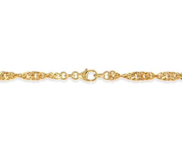 Singapor armbånd i gult gull, 3,4 mm bredde