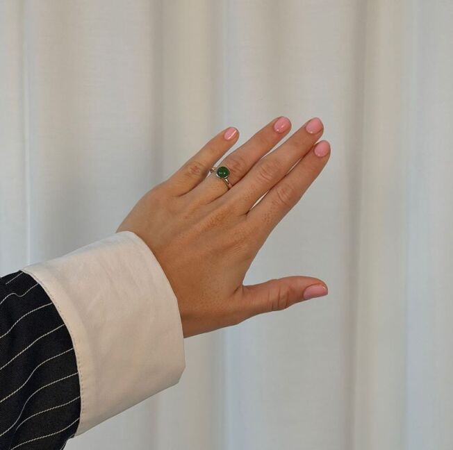 By Birdie "Ring Victoria rose serpentin" i sølv med gult gull detaljer og serpentin