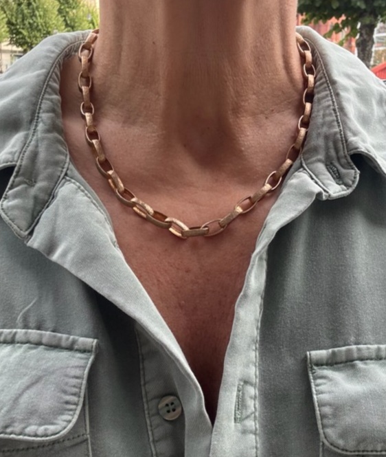 Catwalk Exclusive Stardust Collier Matte Rolo kjede i forgylt sølv