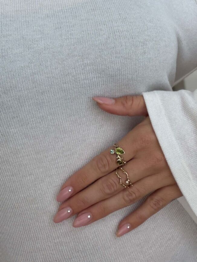 By Birdie "Zenith Garden Green" ring i gult gull