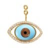 OLE LYNGGAARD COPENHAGEN  Evil Eye øreanheng til ørepynt i gull med turkis og diamanter
