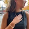 Coeur de Lion armring i gullfarget stål med blanke krystaller