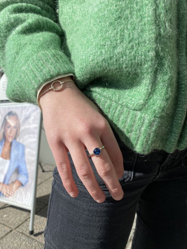 Huldreverket "Glittertind" ring med meridian swarowski