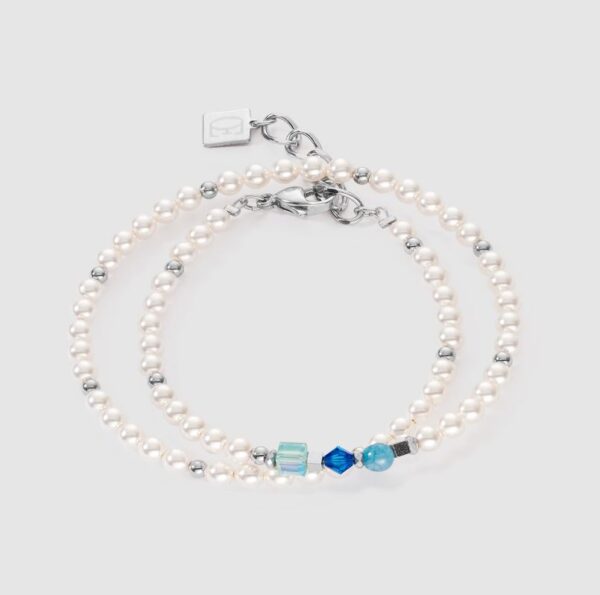 Coeur de Lion «Princess pearls» wrap around armbånd , blå