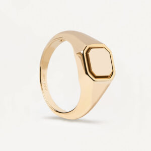 PDPAOLA "Octet Stamp" ring i forgylt sølv