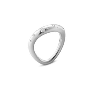 Georg Jensen "Offspring" ring i sølv med 12 diamanter