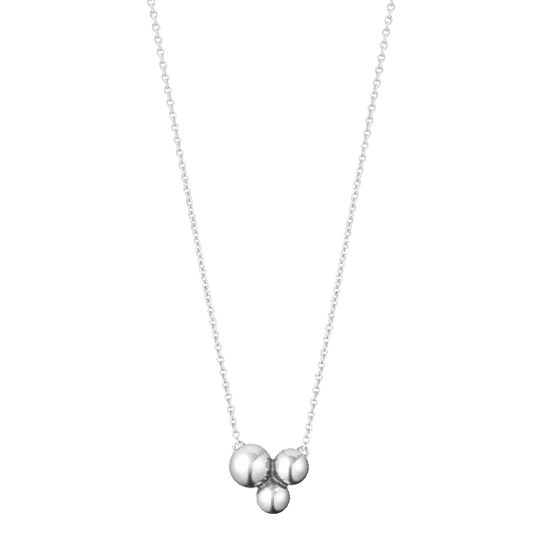 Georg Jensen «Moonlight Grape»anheng og kjede i sølv, lite