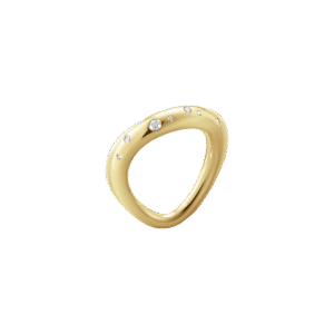 Georg Jensen "Offspring" ring i gult gull med diamanter