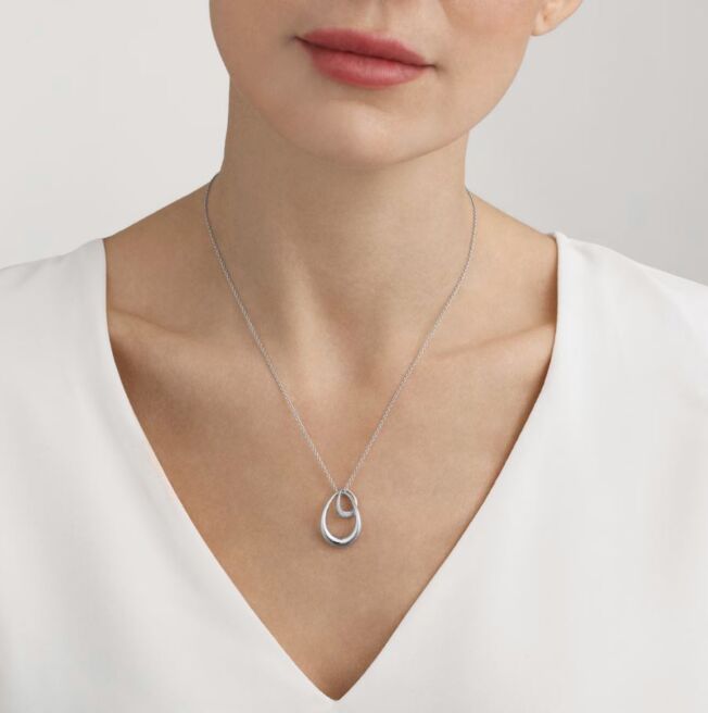 Georg Jensen "Offspring" kjede i sølv med diamanter