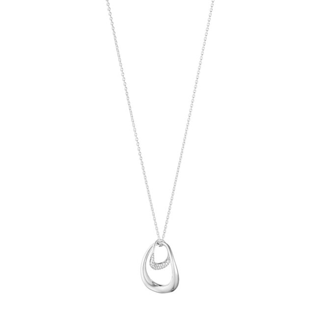 Georg Jensen "Offspring" kjede i sølv med diamanter
