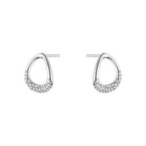 Georg Jensen "Offspring" ørepynt i sølv, liten med diamanter