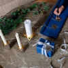 Georg Jensen «Classic Christmas star» lysestake i 18 karats forgylt stål