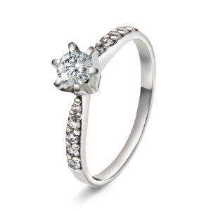 "Superstar" ring i hvitt gull med 0,58 TW SI