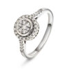 Rosettring i hvitt gull diamanter 0,33 ct
