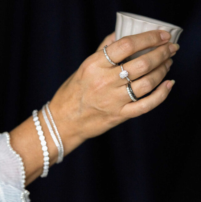 Ring i hvitt gull med diamanter 0,25 W.SI
