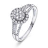Rosettring oval i hvitt gull med diamanter 0,50 ct