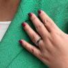 "Fasett" ring i hvitt gull, smal