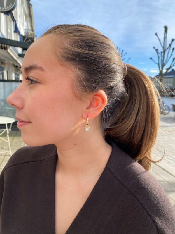Coeur de Lion øreanheng til ørering med rosenkvarts