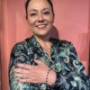 Susanne Friis Bjørner armbånd i forgylt sølv med London blå krystall