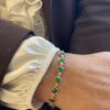 Susanne Friis Bjørner armbånd i forgylt sølv med grønn agat