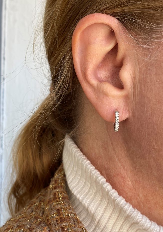 Hvitt gull ørering med diamanter 0,31 ct