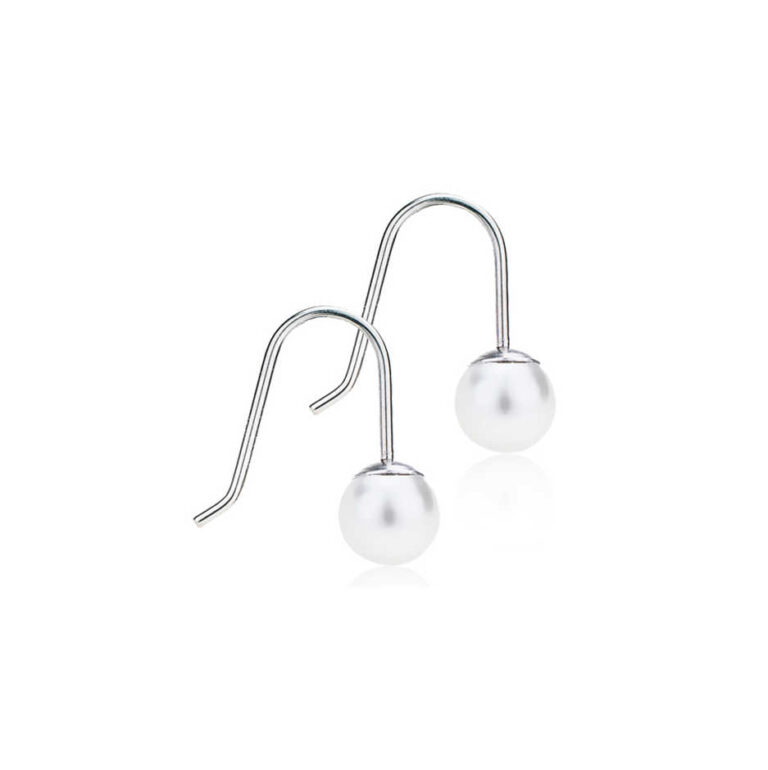 Blomdahl øreheng med titanstift med 6 mm perle