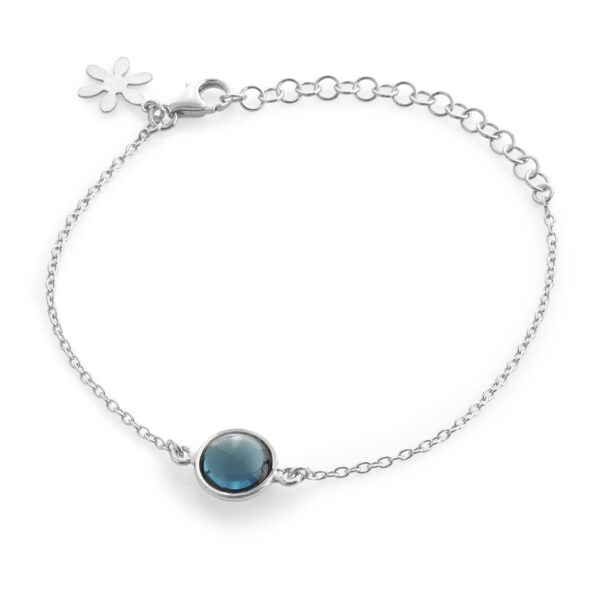 Susanne Friis Bjørner armbånd i sølv med London blue krystall