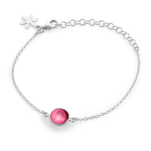 Susanne Friis Bjørner armbånd i sølv med pink krystall