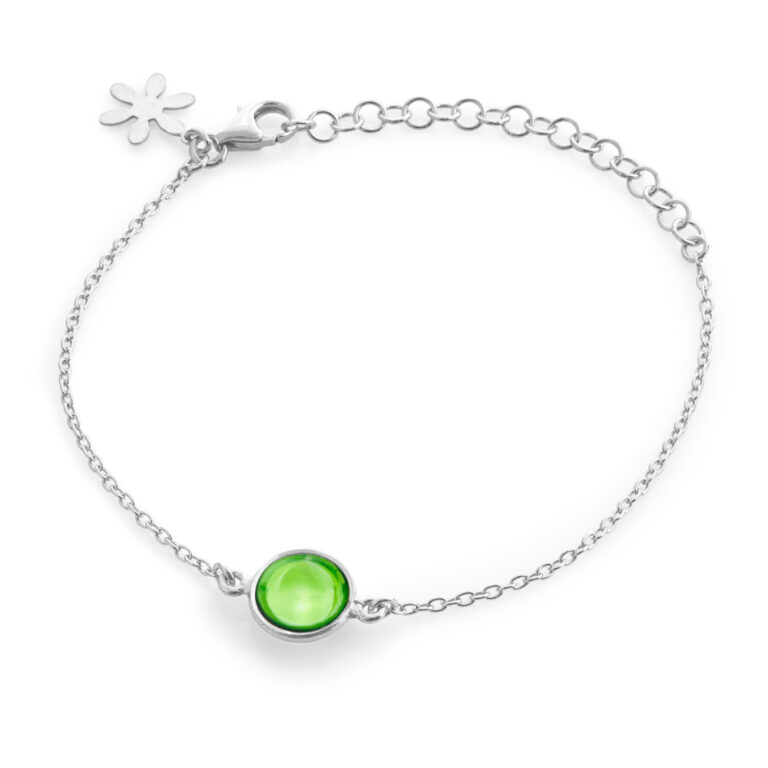 Susanne Friis Bjørner armbånd i sølv med synt. Peridot