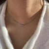Prins og prinsesse, hvitt gull hjerte med diamanter 0,04ct