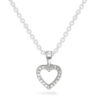 Prins og prinsesse, hvitt gull hjerte med diamanter 0,04ct