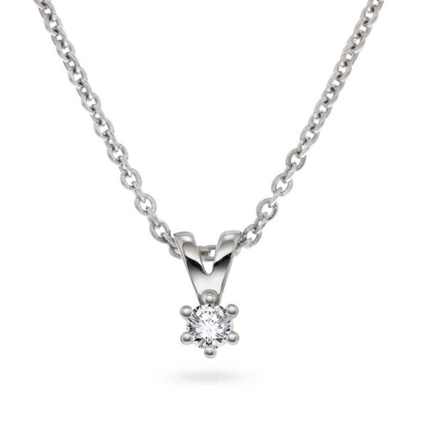 "Min første diamant" anheng i hvitt gull med diamant