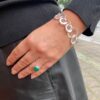 Susanne Friis Bjørner ring i sølv med grønn agat