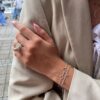 Susanne Friis Bjørner ring i sølv med blush/ferskenfarget månesten, liten