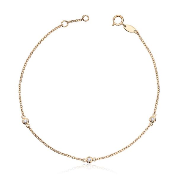 Armbånd i gult gull med diamanter 0.06 ct