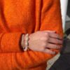 Susanne Friis Bjørner armbånd i sølv figaro mønster med ferskvannsperler