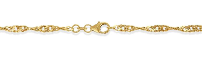 Singapor armbånd i gult gull, 2,9 mm bredde