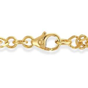 Singapor armbånd i gult gull, 3,4 mm bredde