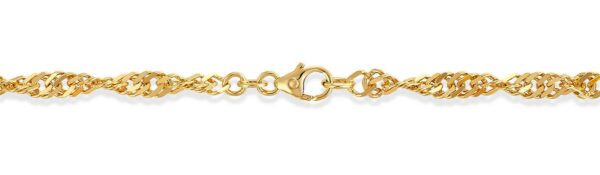Singapor armbånd i gult gull, 3,4 mm bredde