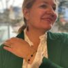 Susanne Friis Bjørner organisk ring i forgylt sølv med grønn kvarts