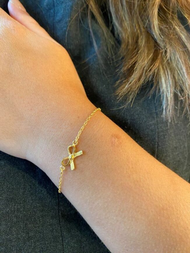 Susanne Friis Bjørner armbånd med sløyfe i forgylt sølv
