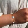 Susanne Friis Bjørner armbånd i forgylt sølv med amazonitt
