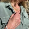Susanne Friis Bjørner armbånd i forgylt sølv med perler, ametyst og fluoritt
