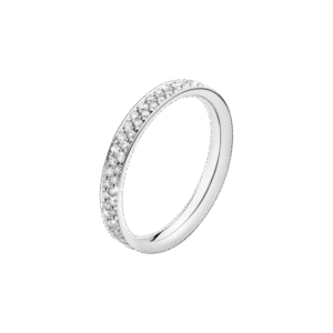 Georg Jensen «Magic» ring i hvitt gull med paveert overflate av diamanter