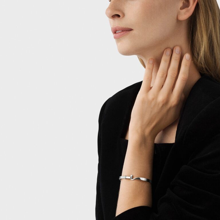 Georg Jensen "Torun" armring i sølv med diamanter