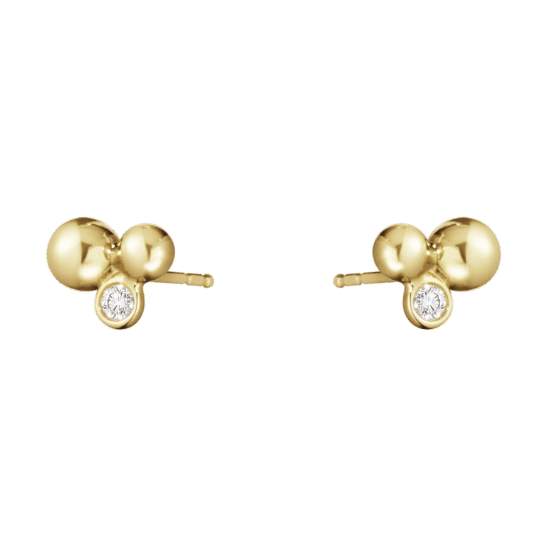 Georg Jensen «Moonlight Grapes» ørepynt i gult gull med diamant
